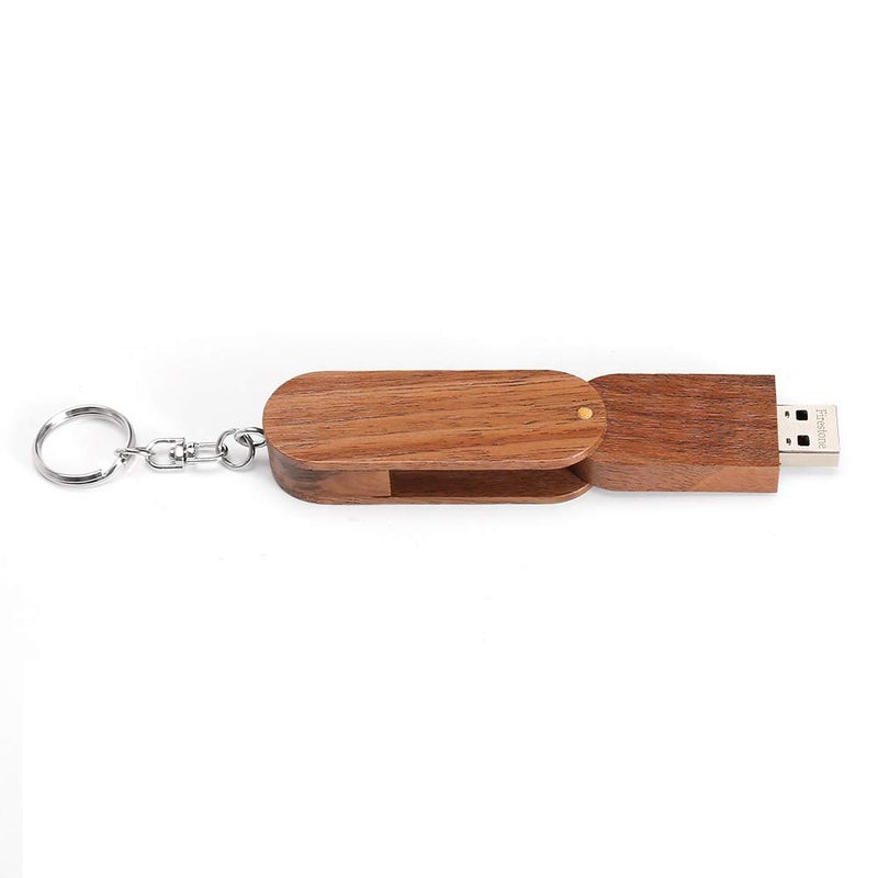 Fire Stone Novelty Wooden USB 2.0 Flash Drive 32GB Data Storage Memory Stick USB Stick Rotate Pendrive with Wooden Box - Image 2